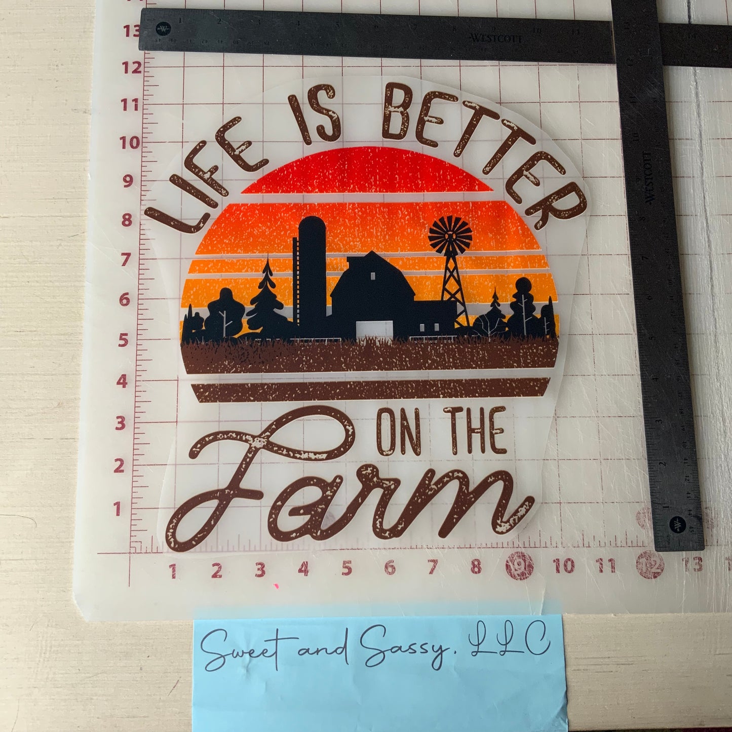 "Life is better on the Farm" DTF Transfer Design