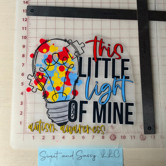 "This little light of mine Autism Awareness" DTF Transfer Design