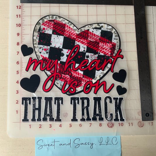 My heart is on that Track DTF Transfer Design