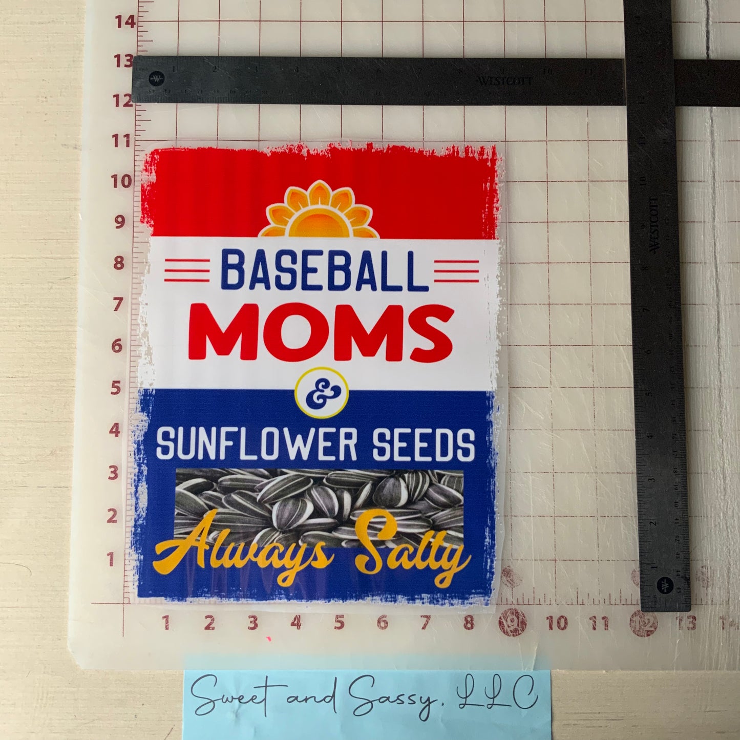 Baseball MOMS & Sunflower Seeds Always Salty DTF Transfer Design