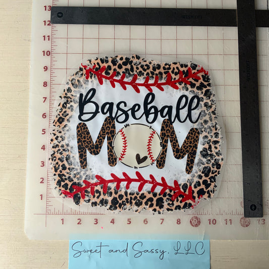 Baseball MOM Cheetah 2 DTF Transfer Design