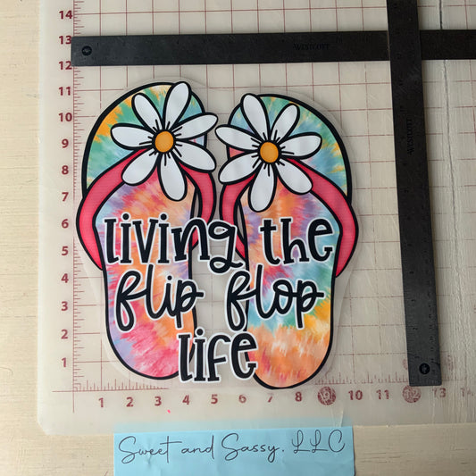 Living the flip flop life DTF Transfer Design
