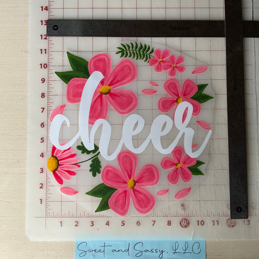 Cheer Floral DTF Transfer Design