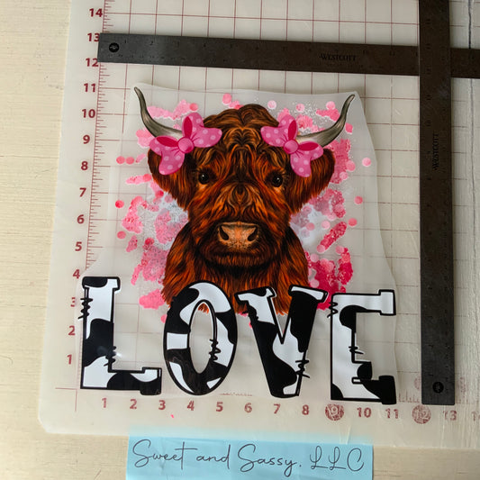 LOVE Heifer & Bows DTF Transfer Design