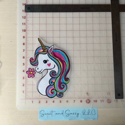 Rainbow Unicorn DTF Transfer Design